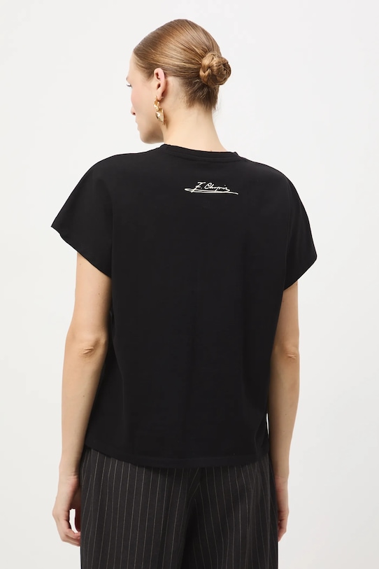 T-shirt bawełniany damski z kolekcji Narodowy Instytut Fryderyka Chopina x Medicine czarny RW25-TSD756