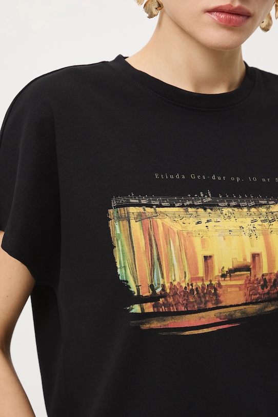 T-shirt bawełniany damski z kolekcji Narodowy Instytut Fryderyka Chopina x Medicine RW25-TSD756