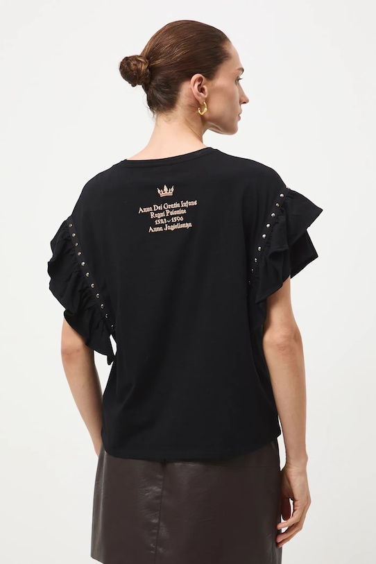 Oblečenie Bavlnené tričko dámske Kráľovská kolekcia RW25-TSD851 čierna