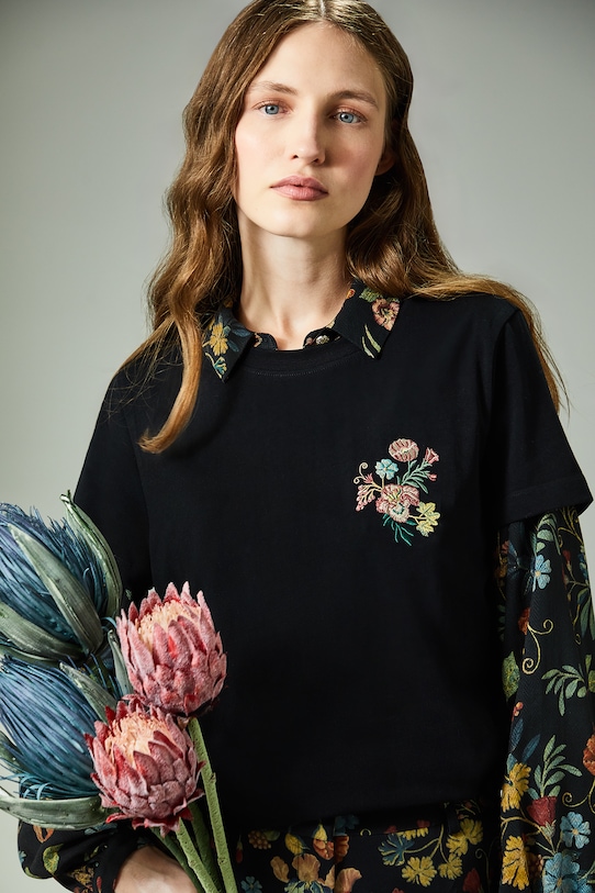 Tričko dámske Kráľovská kolekcia RW25-TSD854 čierna RW25