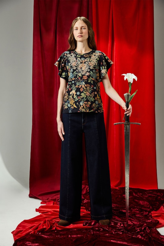 Tričko dámské Královská kolekce RW25-TSD856 černá RW25