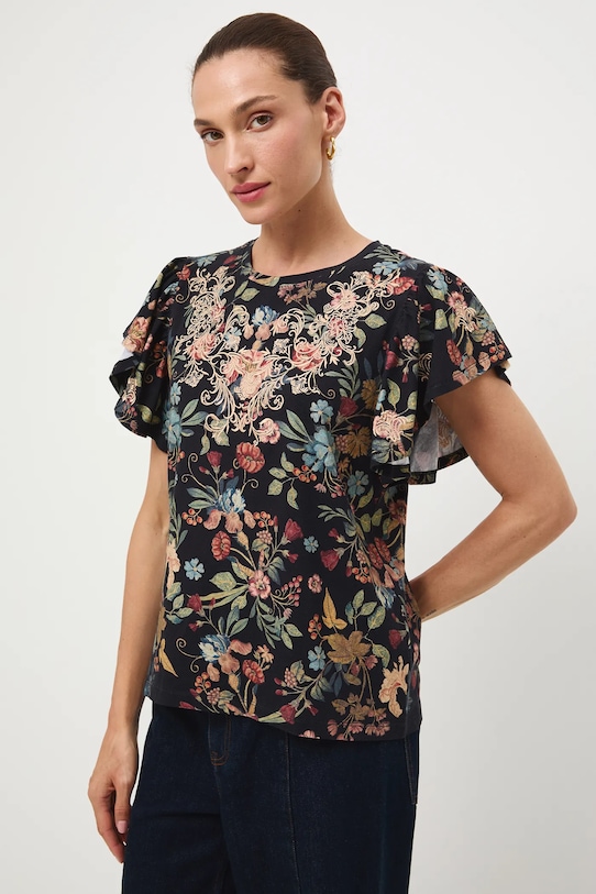 Tričko dámské Královská kolekce regular černá RW25-TSD856