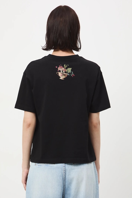 Odzież T-shirt bawełniany damski z nadrukiem RW25-TSD907 czarny