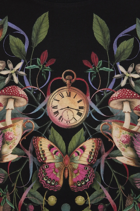 T-shirt bawełniany damski z nadrukiem RW25-TSD907 czarny