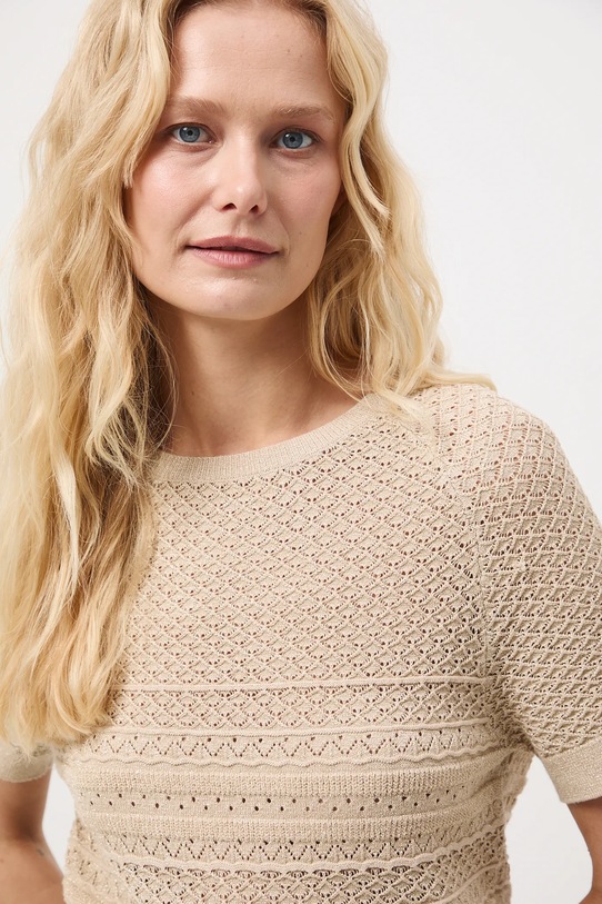 Tričko dámske ažúrový béžová RW25-TSDA00