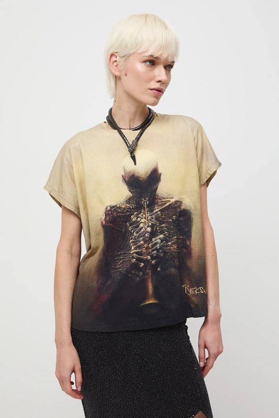 Odjeća Pamučna majica Medicine RW25-TSDA51 zlatna