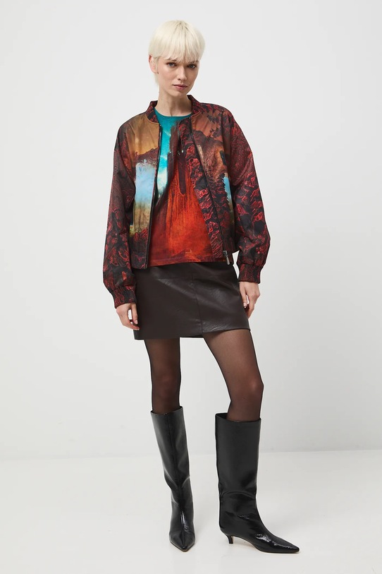 Oblečení Bavlněné tričko dámské z kolekce Zdzisław Beksiński x Medicine RW25-TSDA52 modrá