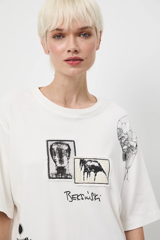 Medicine t-shirt bawełniany RW25-TSDA56 beżowy