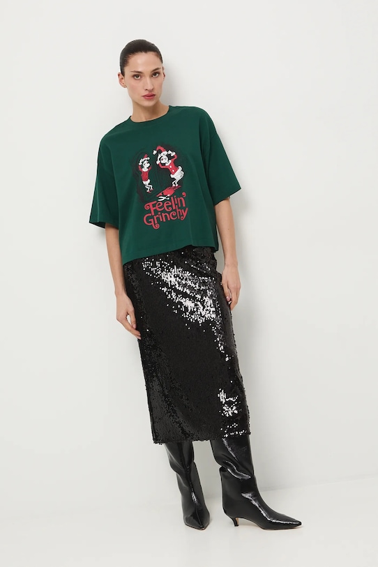 Medicine t-shirt bawełniany nadruk zielony RW25-TSDA72