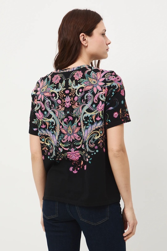 Odzież T-shirt bawełniany damski z nadrukiem RW25-TSDC05 czarny