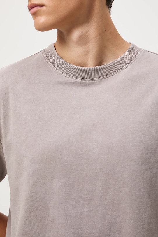 T-shirt bawełniany męski z efektem sprania RW25-TSM041 szary