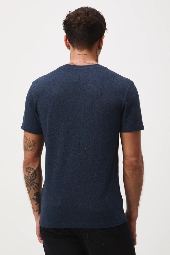 Odzież T-shirt męski z fakturą RW25-TSM052 granatowy