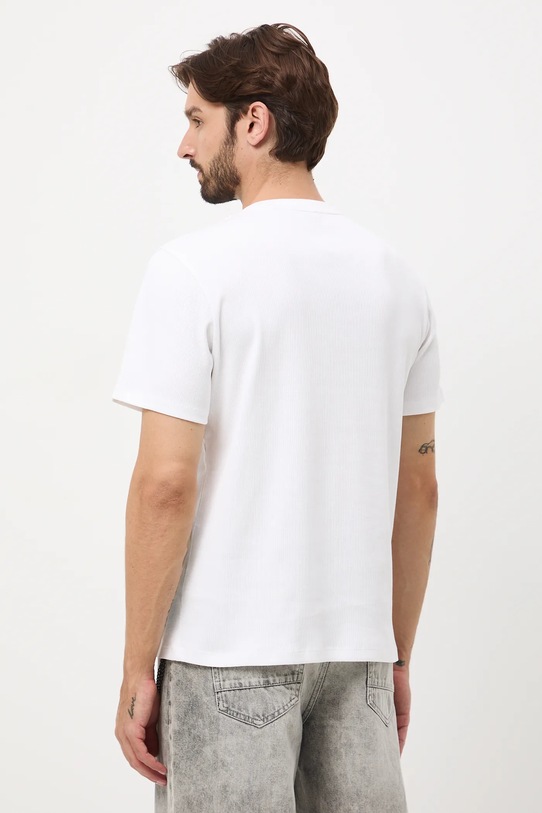 Odzież T-shirt bawełniany męski z fakturą RW25-TSM072 beżowy