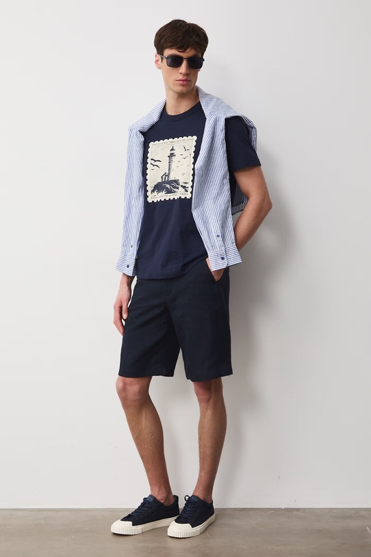 Medicine tricou din bumbac RW25.TSM104 bleumarin RS26