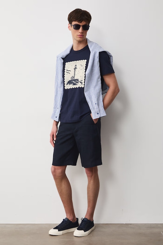 Medicine tricou din bumbac RW25.TSM104 bleumarin RS26