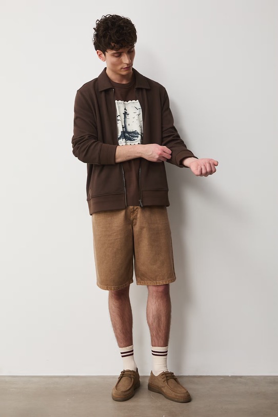 Βαμβακερό μπλουζάκι Medicine RW25.TSM104 καφέ RS26