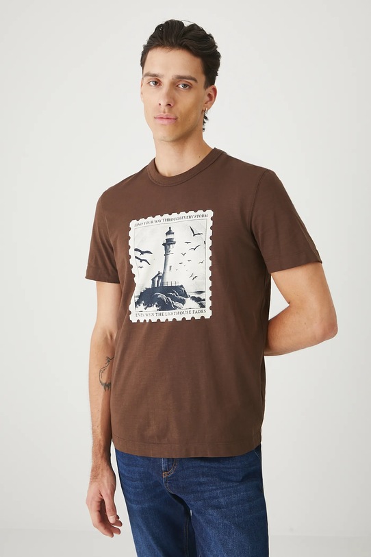 Medicine t-shirt bawełniany brązowy RW25.TSM104