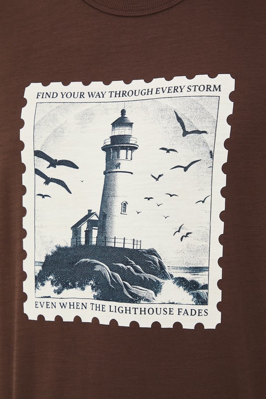 Βαμβακερό μπλουζάκι Medicine RW25.TSM104 καφέ