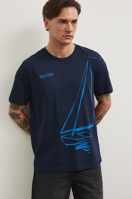 Бавовняна футболка Medicine RW25-TSM106 темно-синій RS26