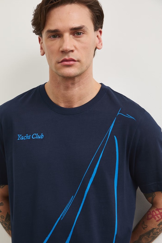 Бавовняна футболка Medicine темно-синій RW25-TSM106