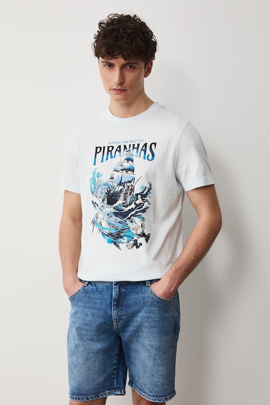 Хлопковая футболка Medicine хлопок голубой RW25.TSM111