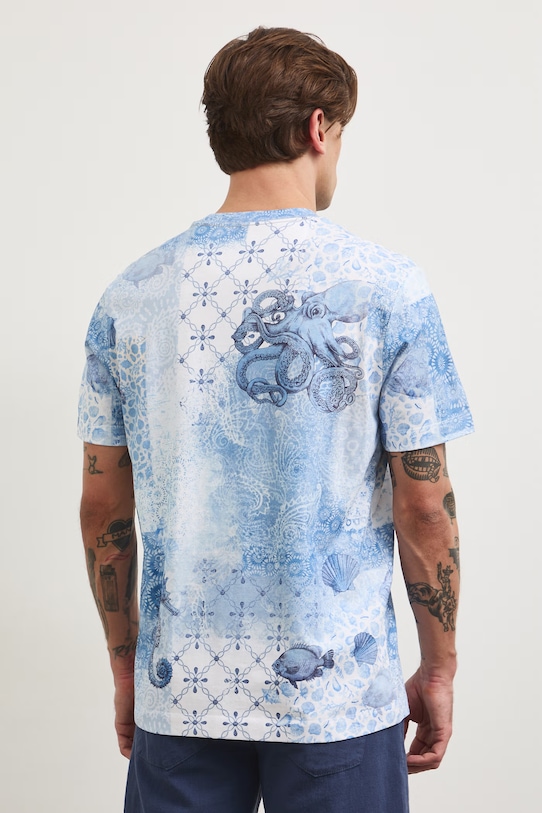 T-shirt bawełniany męski wzorzysty multicolor RW25.TSM114