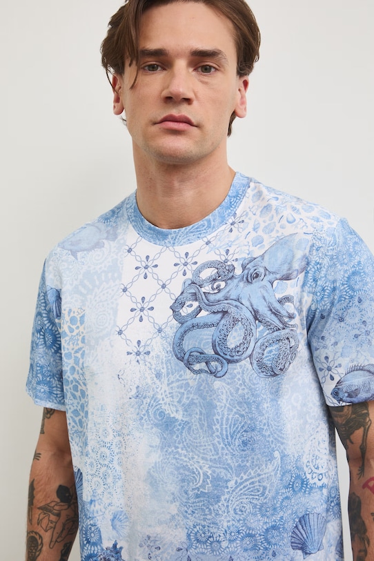 T-shirt bawełniany męski wzorzysty RW25.TSM114 multicolor