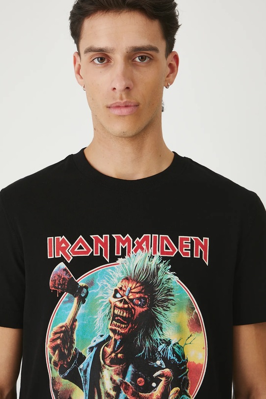 Bavlnené tričko pánske Iron Maiden čierna RW25-TSM172