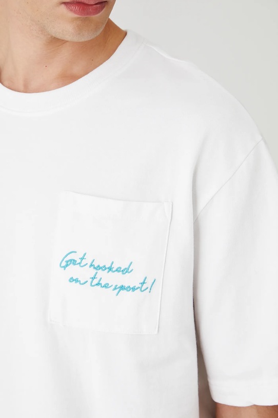 T-shirt bawełniany męski z nadrukiem i haftem RW25.TSM211