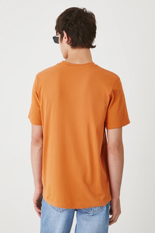 Odzież T-shirt bawełniany męski z nadrukiem RW25-TSM214 pomarańczowy