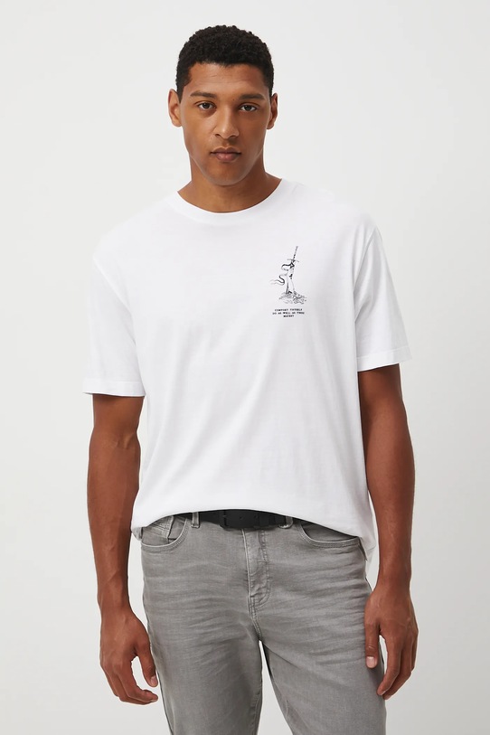 T-shirt bawełniany męski z kolekcji Lands of Legends – Avalon biały RW25-TSM253