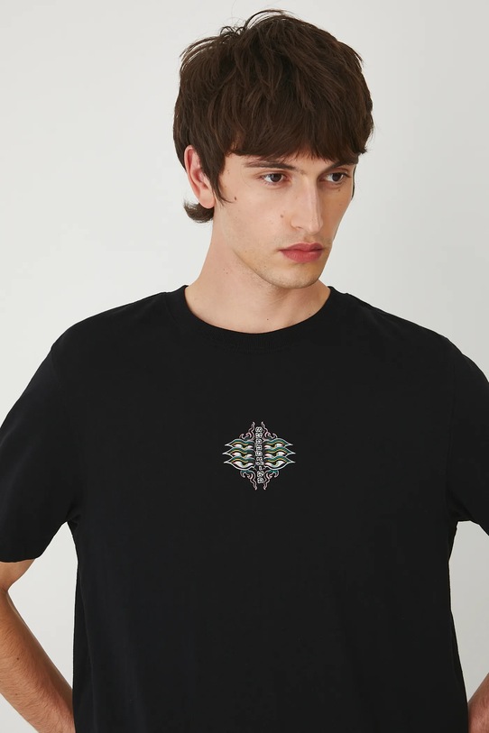 T-shirt bawełniany męski z kolekcji Lands of Legends – Shangri-La RW25-TSM256 czarny