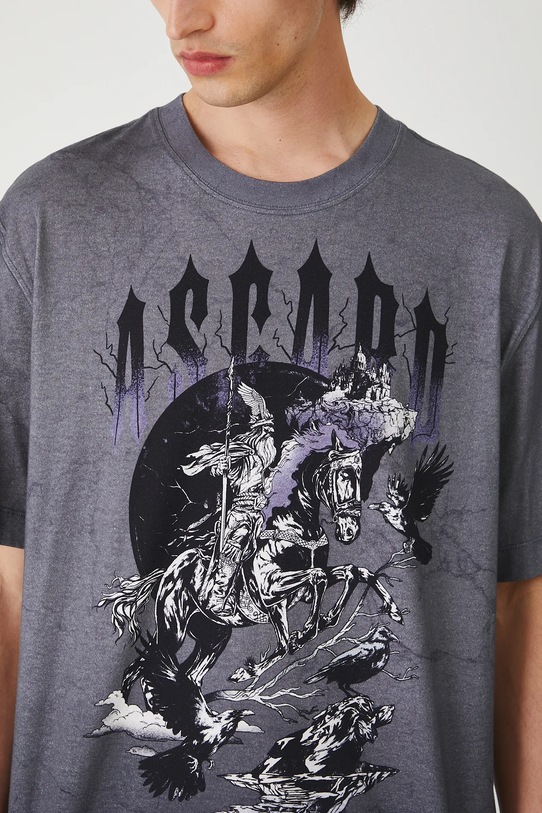 T-shirt bawełniany męski z kolekcji Lands of Legends – Asgard RW25-TSM258 szary