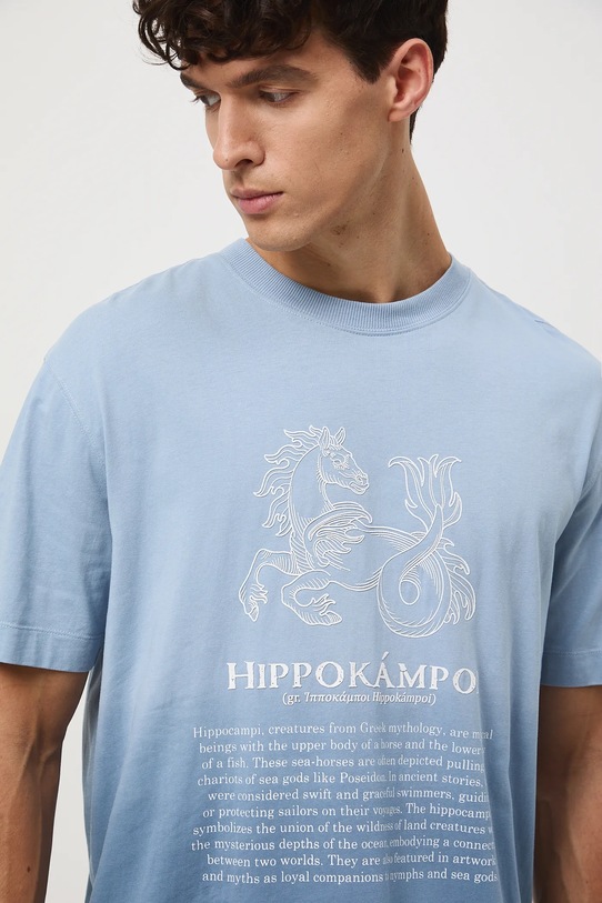 Medicine t-shirt bawełniany nadruk niebieski RW25-TSM301