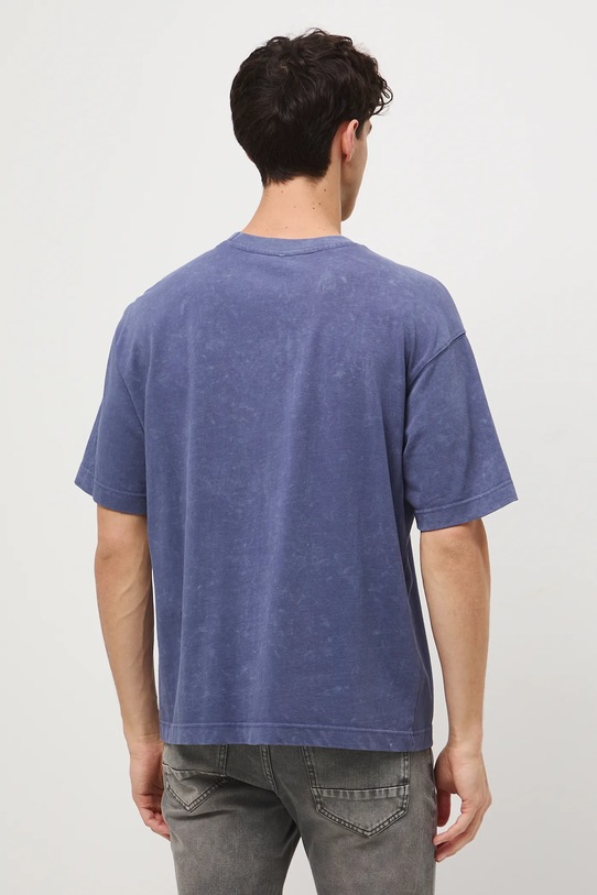 Odzież T-shirt bawełniany męski z elastanem z nadrukiem RW25-TSM310 bordowy