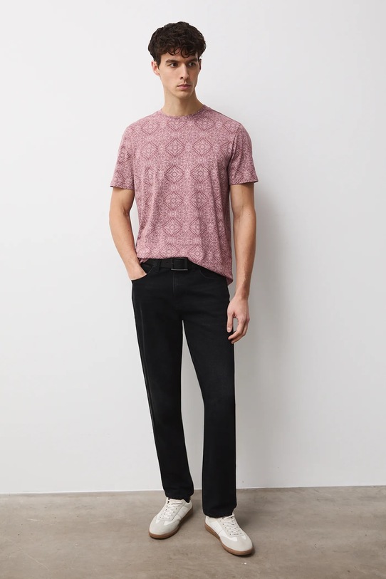 Medicine t-shirt bawełniany wzorzyste różowy RW25-TSM313