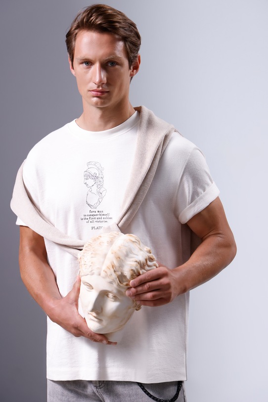 Medicine t-shirt bawełniany aplikacja biały RW25-TSM354