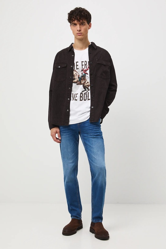 T-shirt bawełniany męski z nadrukiem RW25-TSM400 biały RW25