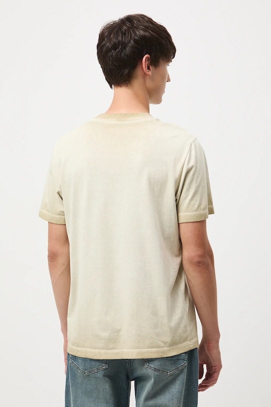 Odzież T-shirt bawełniany męski z nadrukiem RW25-TSM400 beżowy