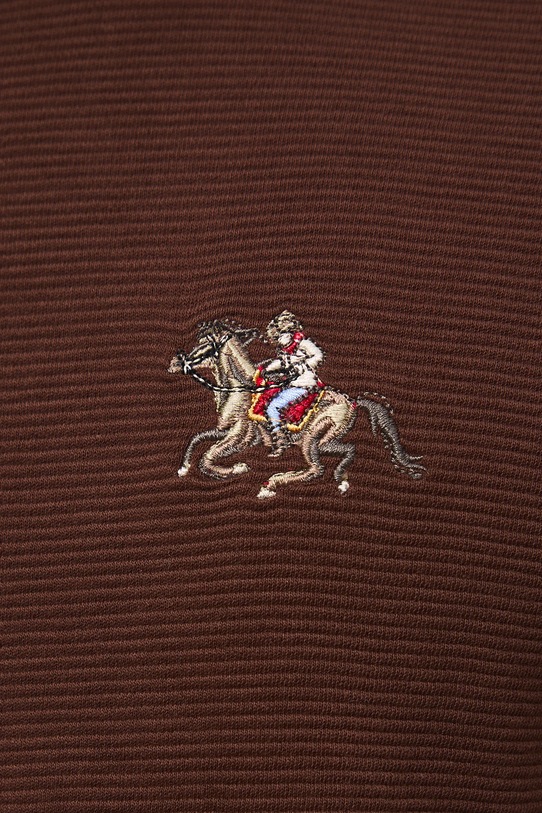T-shirt bawełniany męski z ozdobnym haftem RW25-TSM407 brązowy