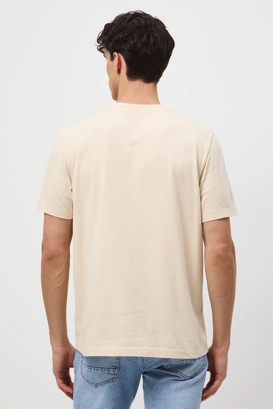 Odzież T-shirt bawełniany męski z nadrukiem RW25-TSM411 beżowy