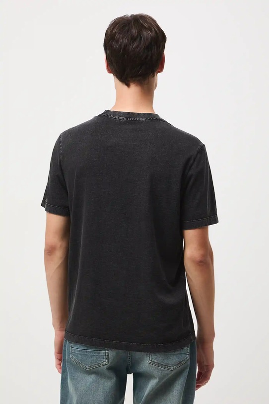 Odzież T-shirt bawełniany męski z nadrukiem RW25-TSM411 czarny