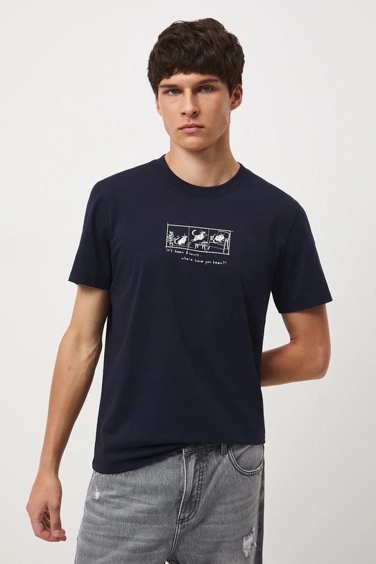 Odzież T-shirt bawełniany męski z okazji Dnia Psa – Zofia Różycka x Medicine RW25-TSM450 granatowy