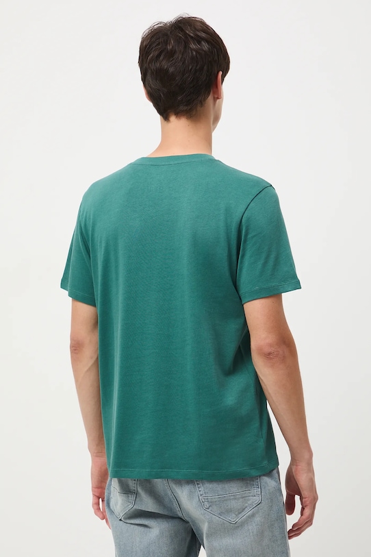 Odzież T-shirt bawełniany męski z okazji Dnia Psa – Zofia Różycka x Medicine RW25-TSM452 turkusowy