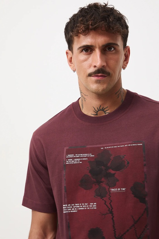 Medicine t-shirt bawełniany bordowy RW25-TSM502