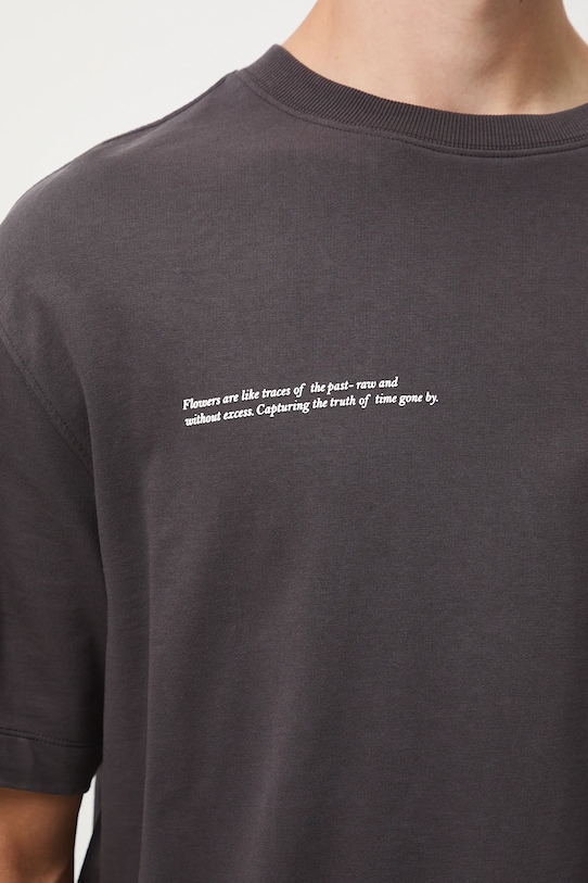 T-shirt bawełniany męski z nadrukiem RW25-TSM506 szary