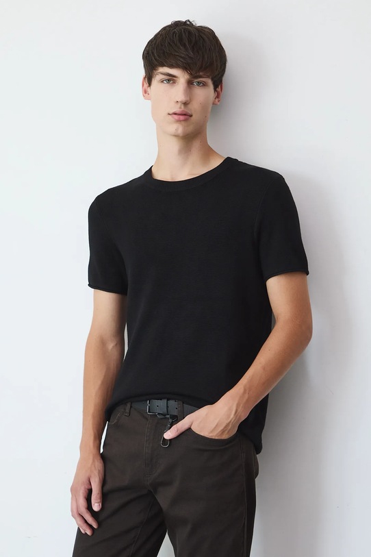 T-shirt męski gładki gładkie czarny RW25-TSM508