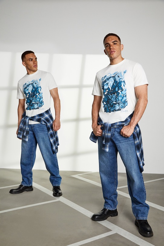 T-shirt bawełniany męski z kolekcji Tajemniczy Świat Medicine okrągły beżowy RW25-TSM557