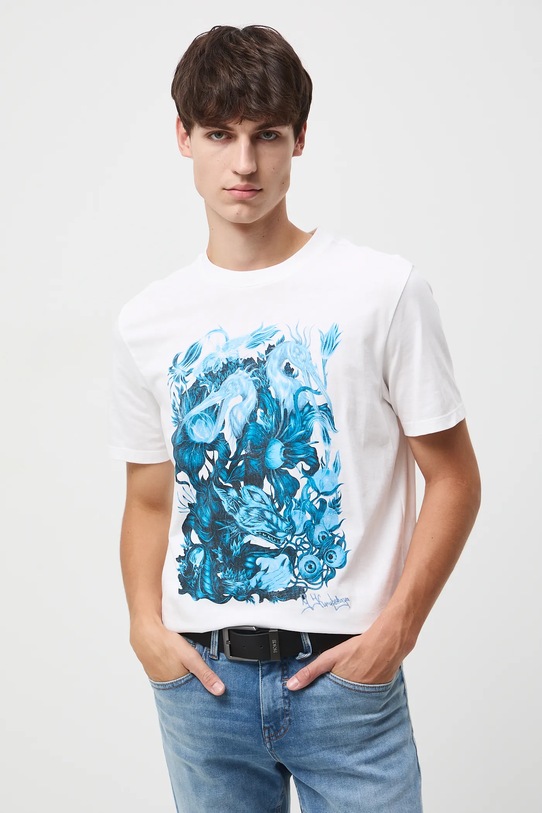 T-shirt bawełniany męski z kolekcji Tajemniczy Świat Medicine RW25-TSM557 beżowy RW25
