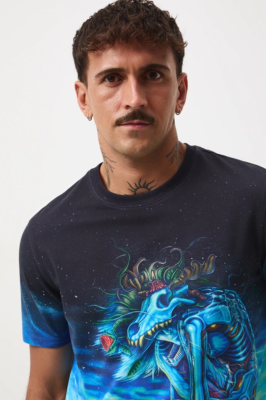 T-shirt bawełniany męski z elastanem z kolekcji Tajemniczy Świat Medicine RW25-TSM560 multicolor